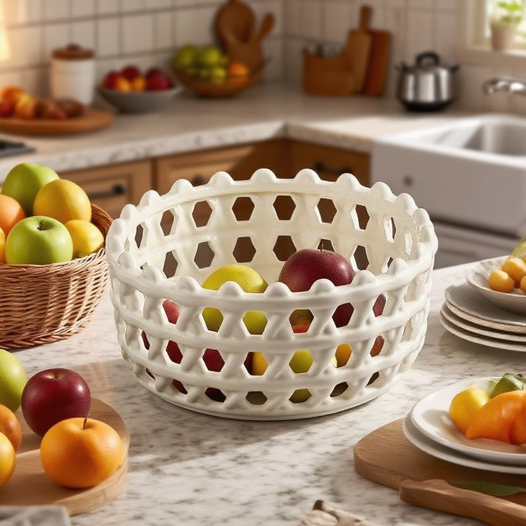 다양한 과일을 수납한 바구니 모습