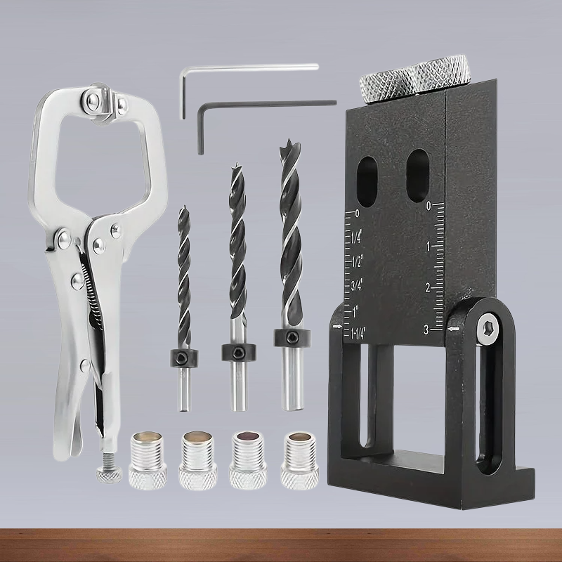 ตัวระบุตำแหน่งเจาะรูงานไม้ 15/16/38 ดำ ปรับมุม 15 องศา สำหรับติดตั้งแบบเชื่อมมุม รุ่นใหม่