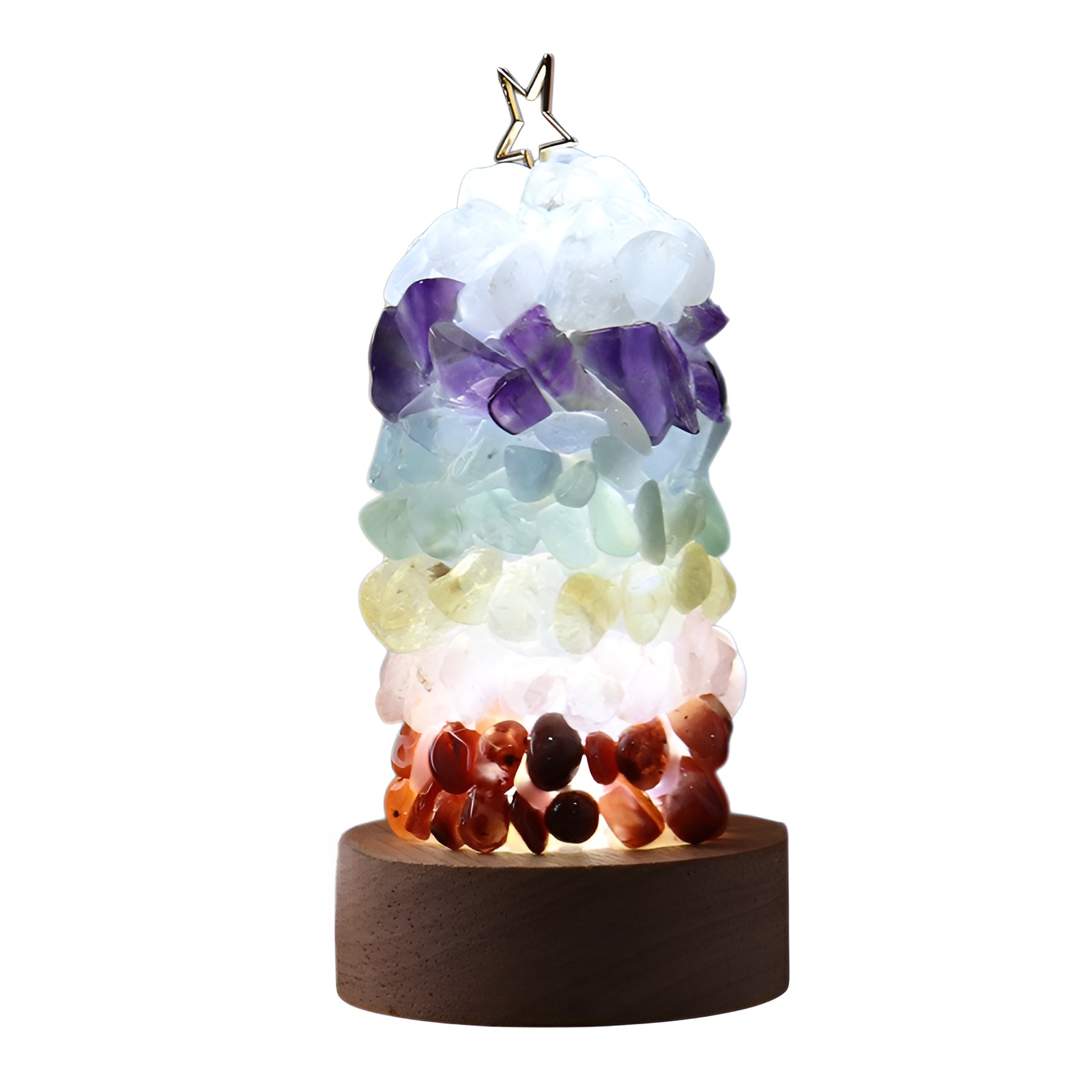 七色水晶碎石聖誕樹夜燈床頭燈水晶燈桌面裝飾
