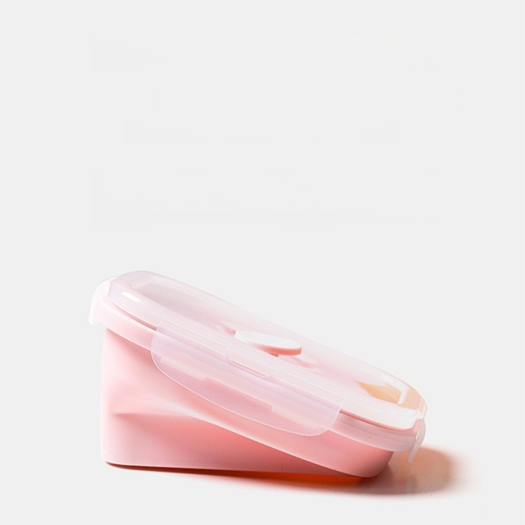 Portable silicone folding lunch box
