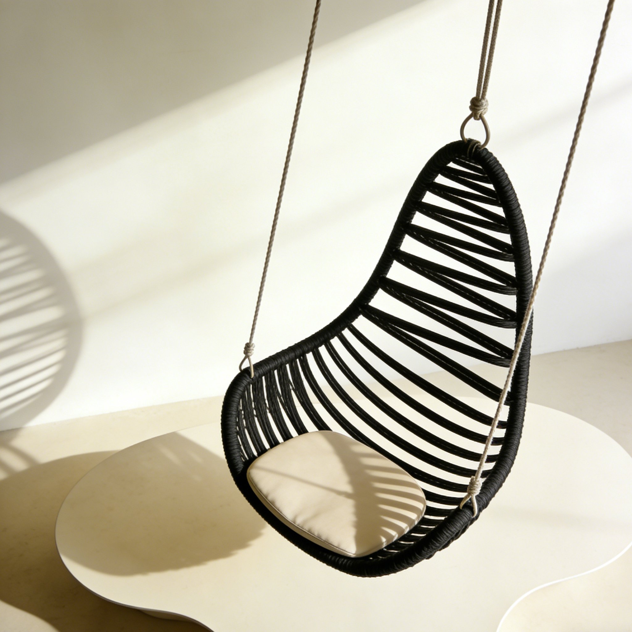 リビングに置かれたおしゃれなハンギングチェア