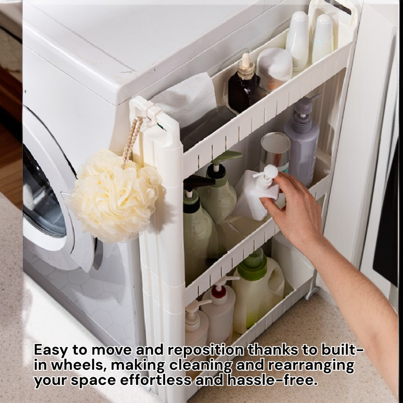 10cm Narrow Mobile Storage Cabinet Slim Drawer Organizer for Small Spaces