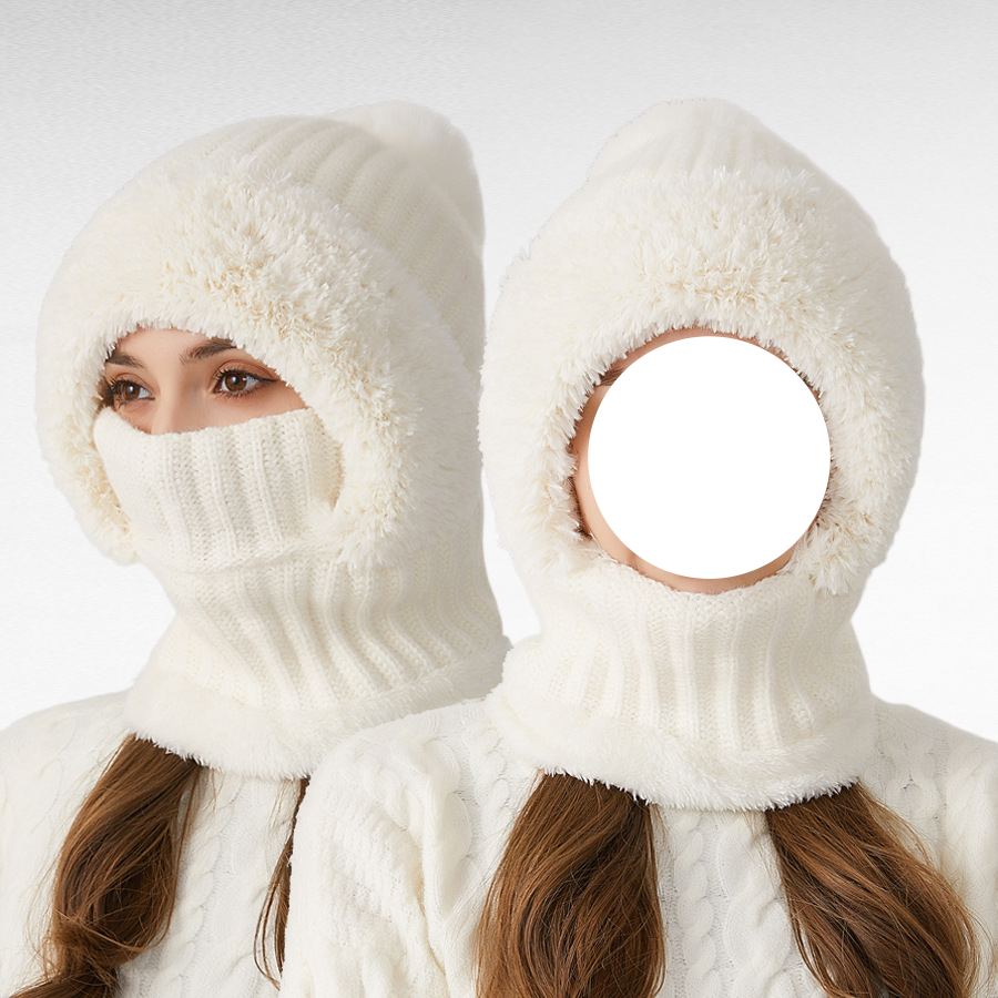  남녀공용 방한 니트 모자 목도리 마스크 일체형