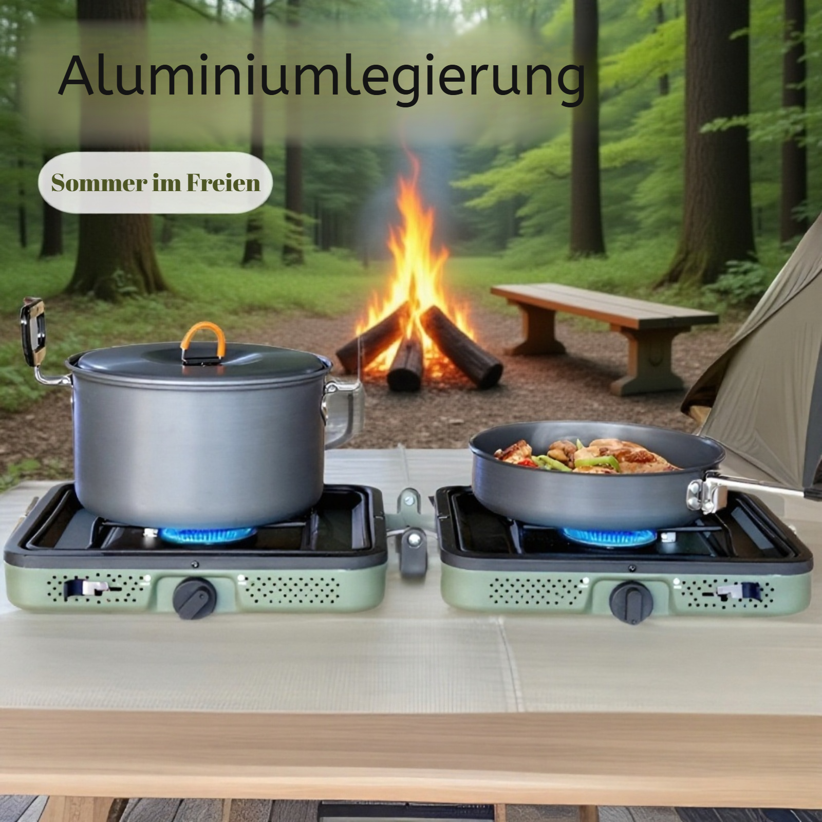 Tragbarer Camping-Gaskocher für Outdoor-Picknicks