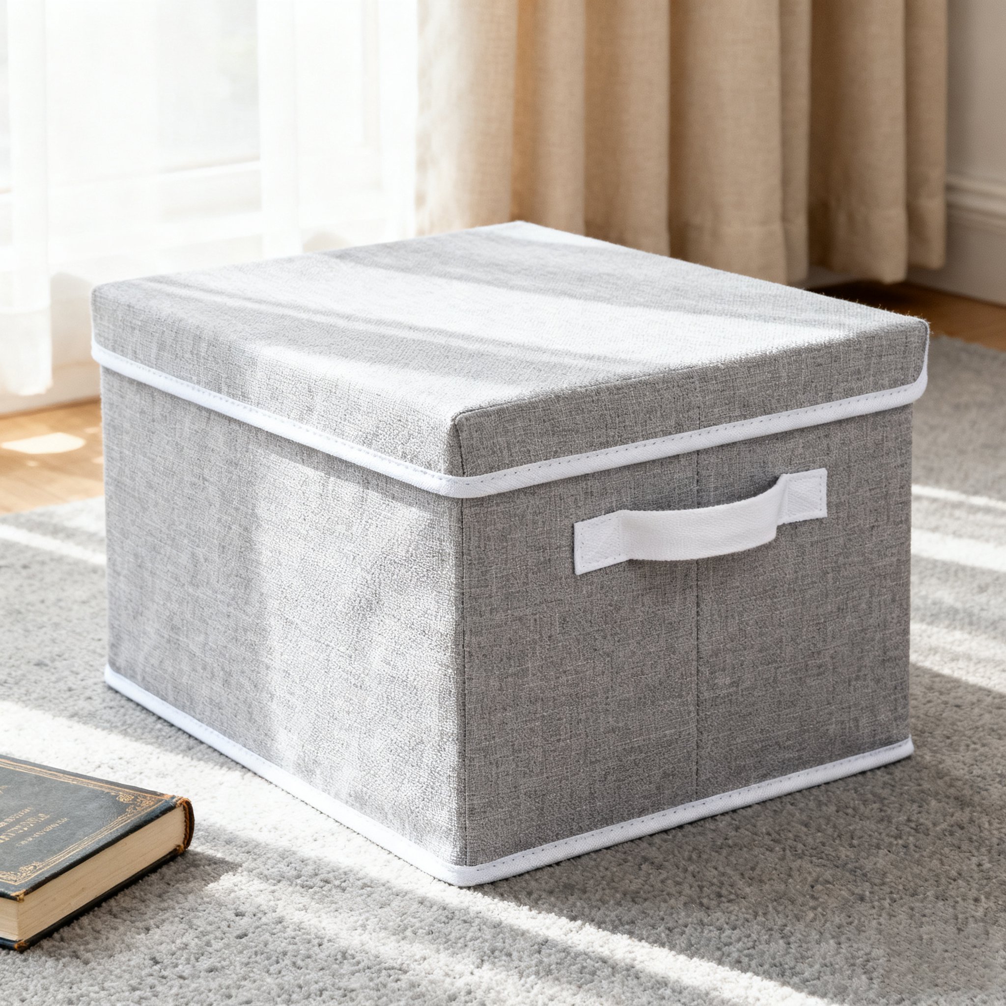 회색 패브릭 수납함
