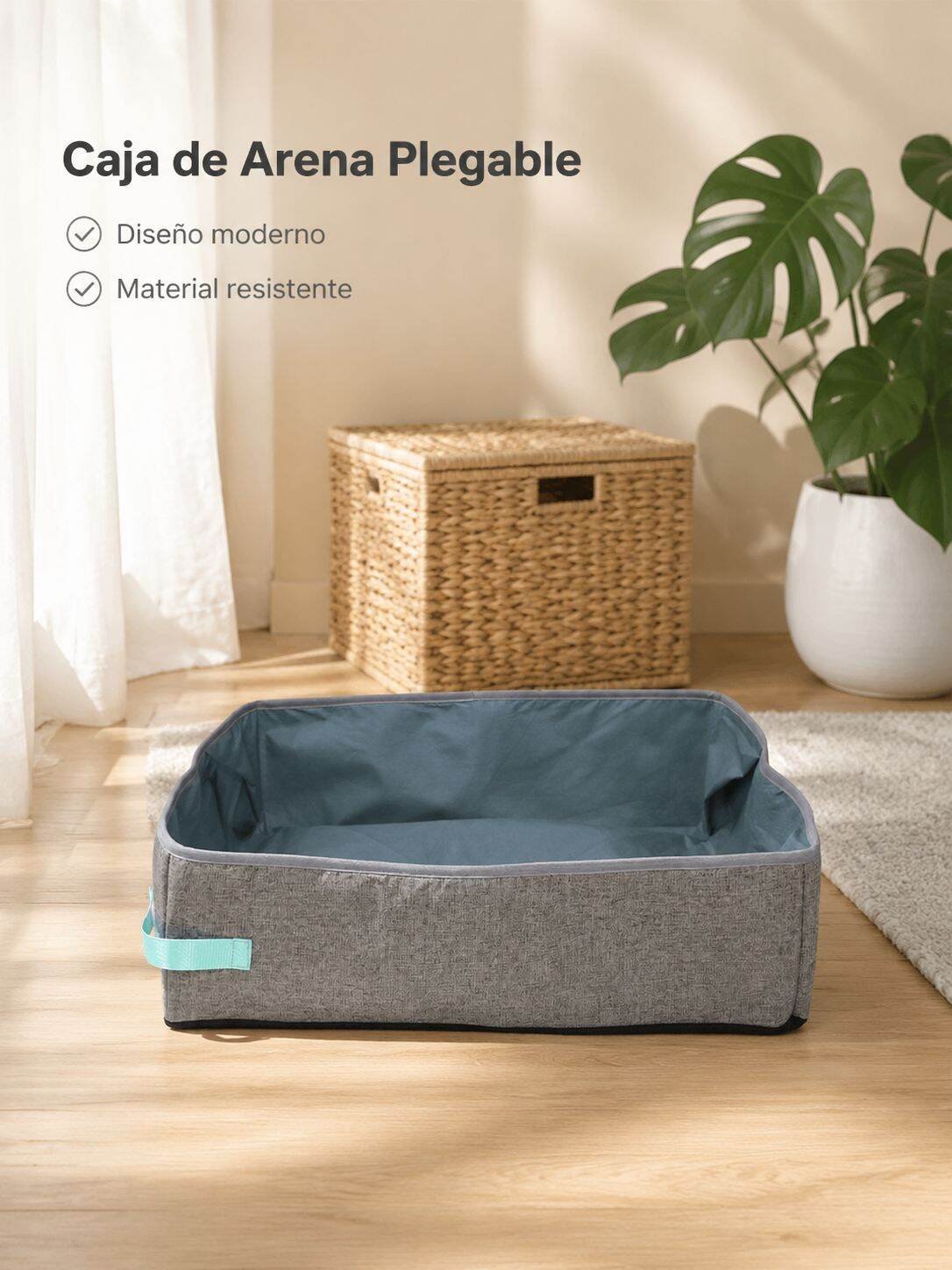 Baño para gatos portátil semi-envolvente