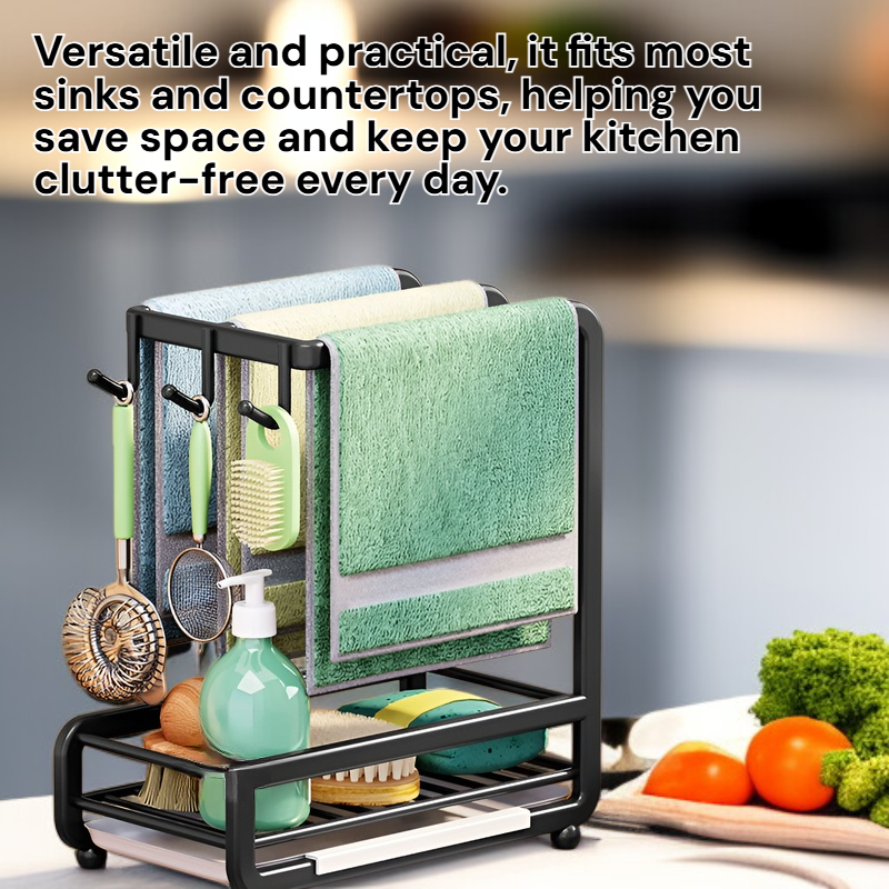 Multifunctional Kitchen Cloth Towel Rack Wall-mounted Sink Storage Rack