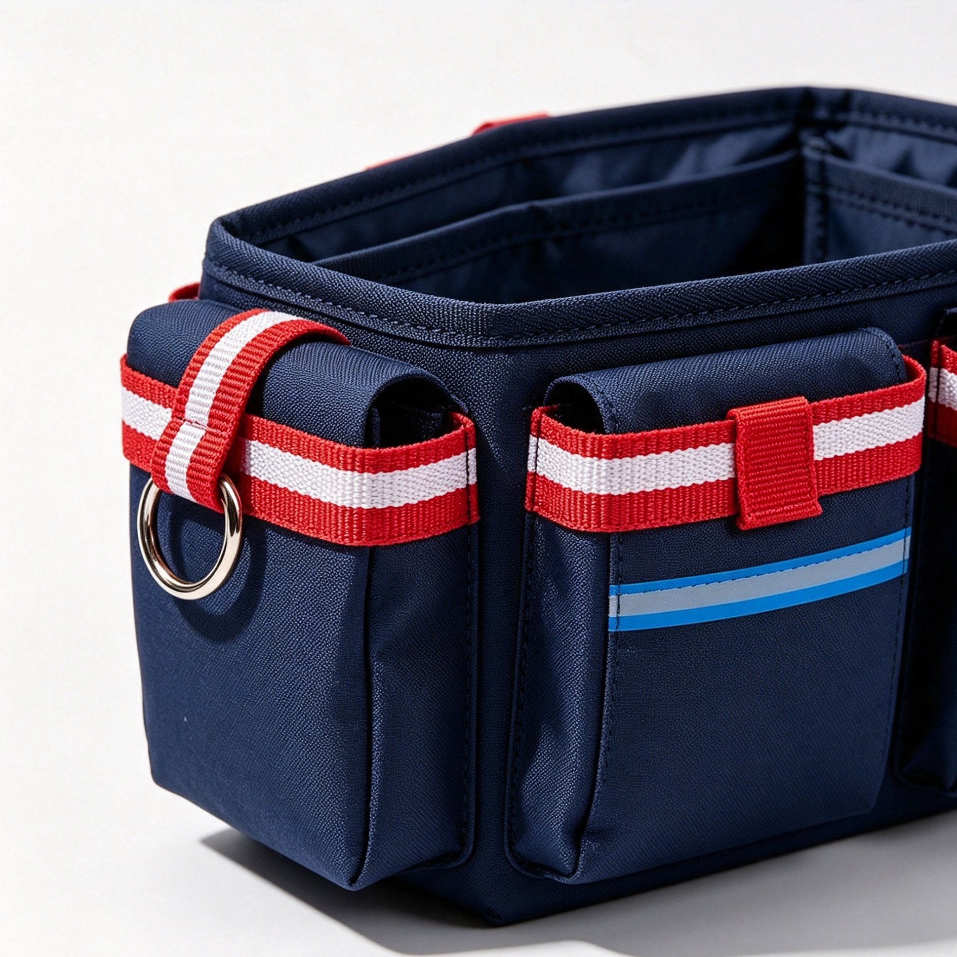 Ribbon organizer bag with multiple compartments