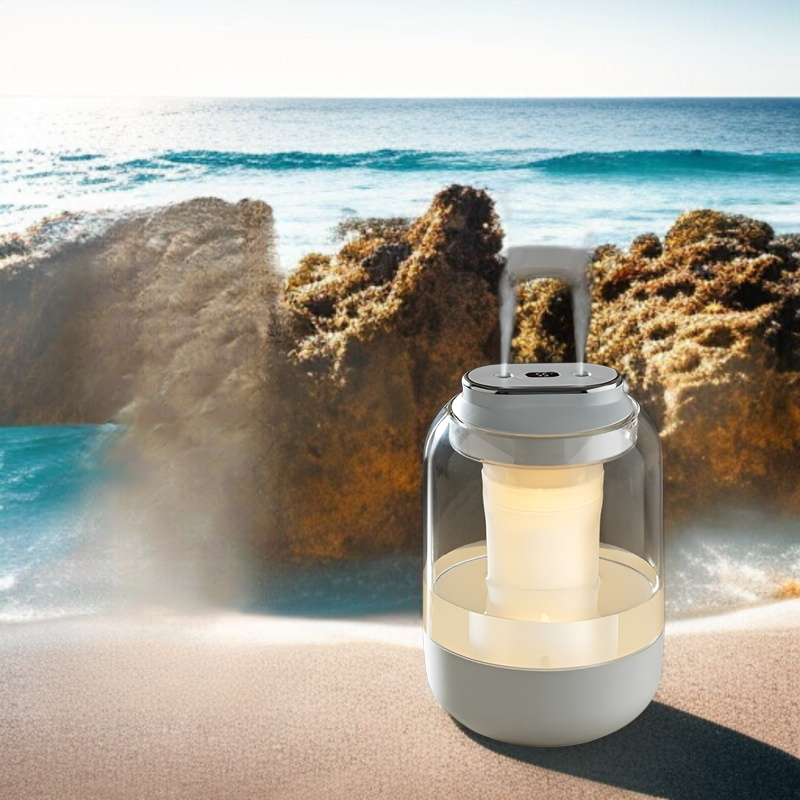 新しいダブルスプレー大容量加湿器家庭用寝室雰囲気ライト大霧量静音スプレーUSB清浄機