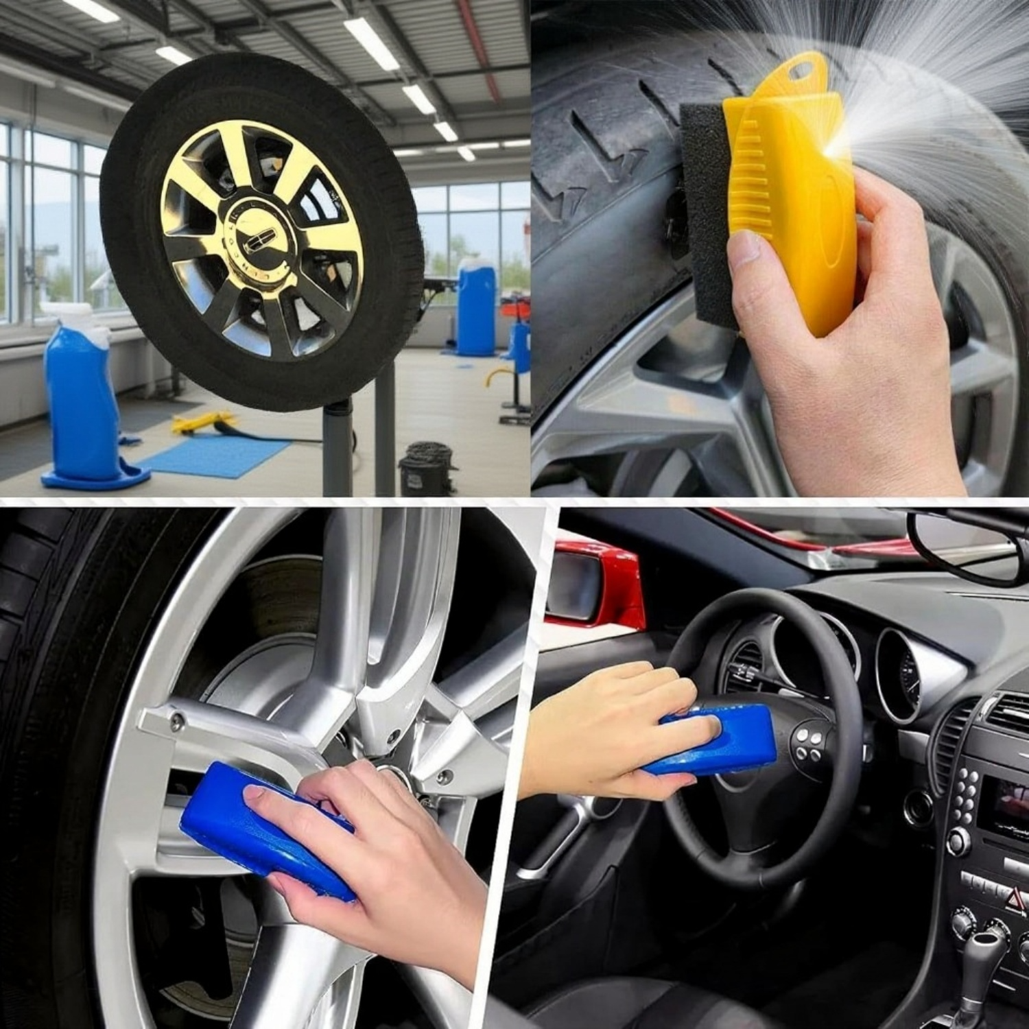 Odstraňování lepidla z povrchu auta houbičkou