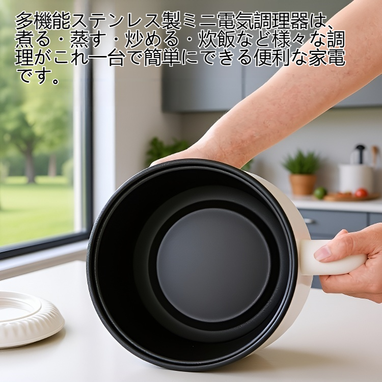 多機能ステンレス製ミニ電気調理器