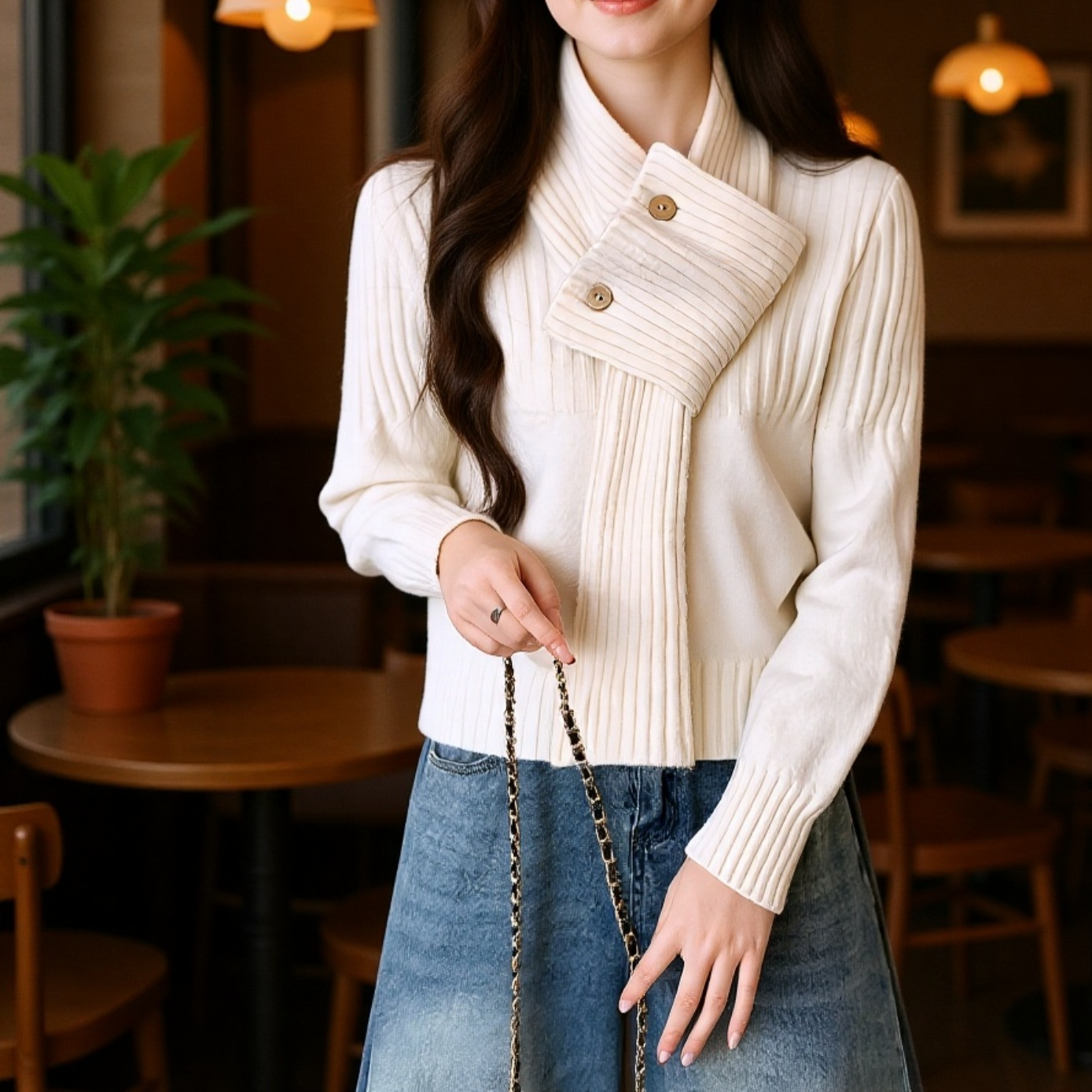 韓国風、エレガントな無地のツーピースセーターセット、レディース、新しい秋冬スタイル、ニットプルオーバーセーター、ファッショナブルで万能なセット。