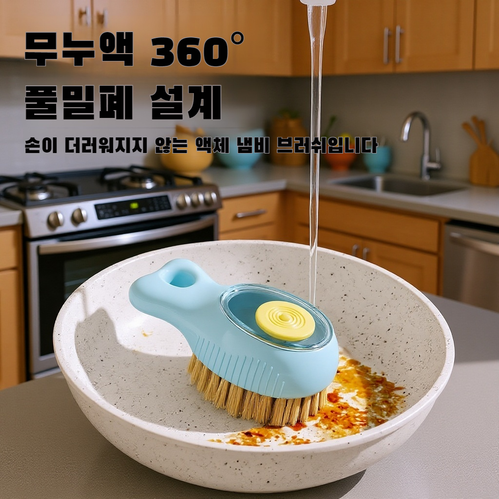 싱크대 배수구 주변 청소하는 브러쉬