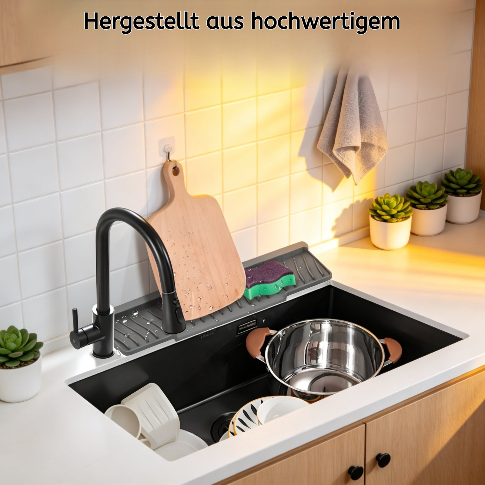 Schmalseitige, quadratische Silikon-Ablaufmatte für Poolplattform