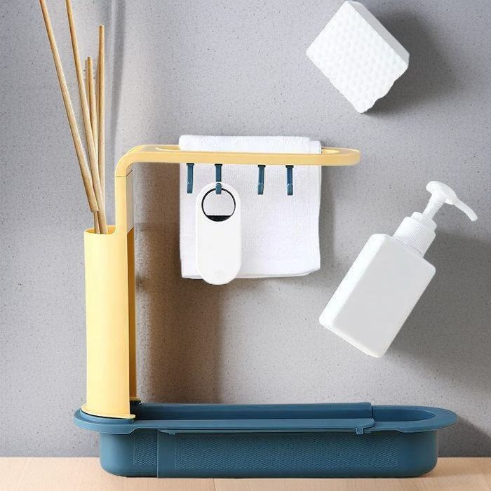 廚房水槽伸縮瀝水置物架