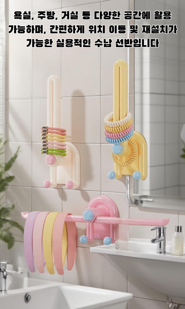 펀치 없는 후크 수납형 선반 설치 모습