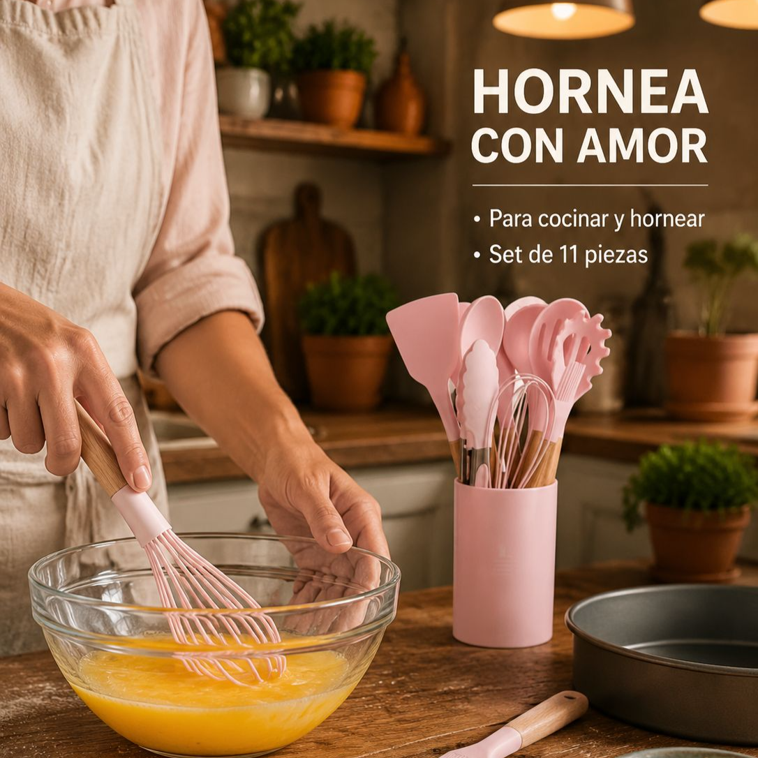 Set de utensilios de cocina de silicon