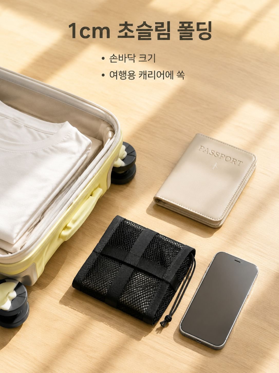 휴대용 접이식 메쉬 세면 파우치