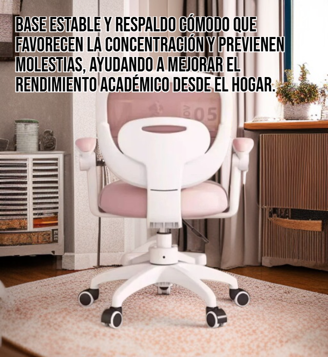 Niño sentado en silla de estudio ergonómica infantil