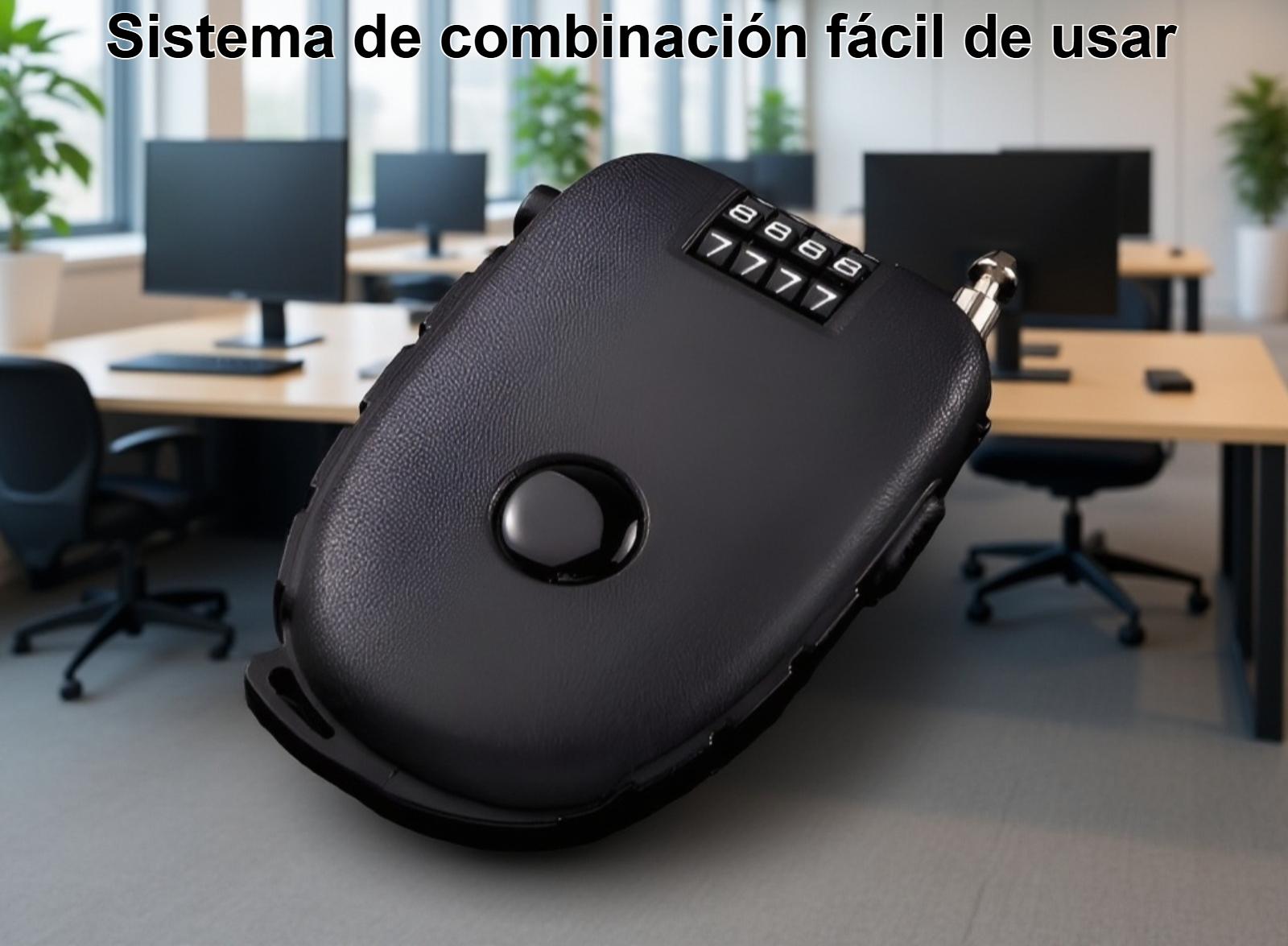 Candado de alambre portátil usado en una maleta