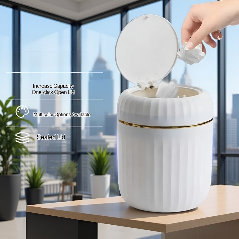 Mini Press Desktop Trash Can