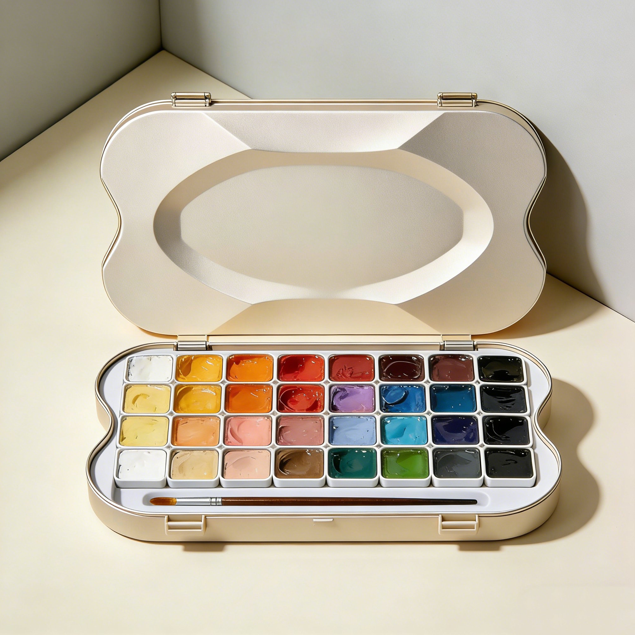 다채로운 색상의 미술용 물감 세트 3박스