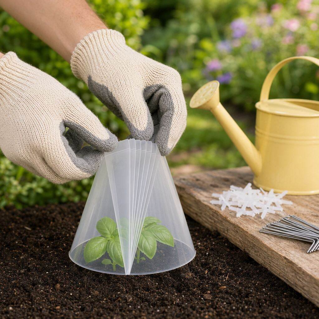 Pflanzenkegel, grüne Glockenabdeckung, Gartensämlingsabdeckung zum Schutz der Pflanzen vor Vögeln un