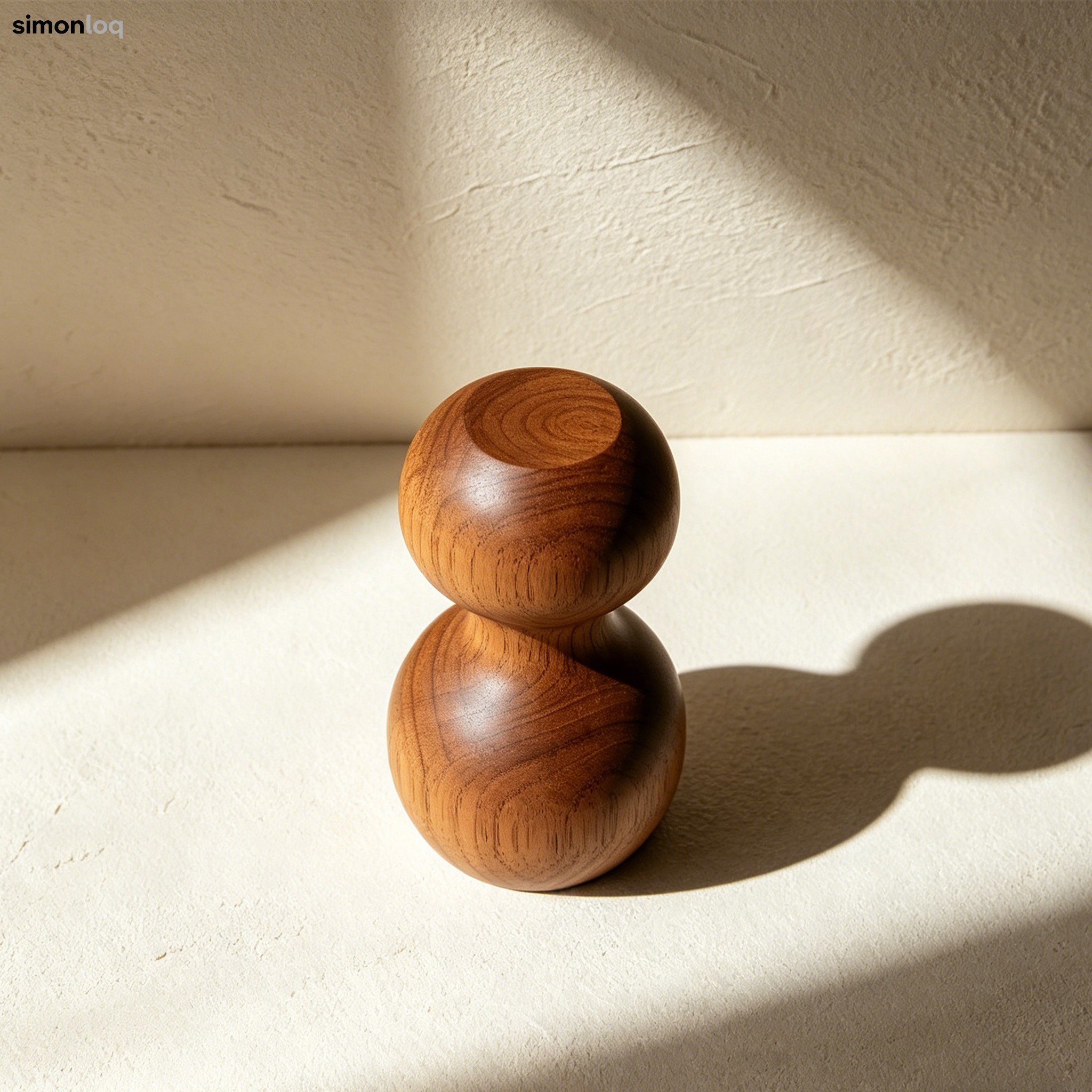 シンプルなデザインの木製オブジェ インテリア装飾