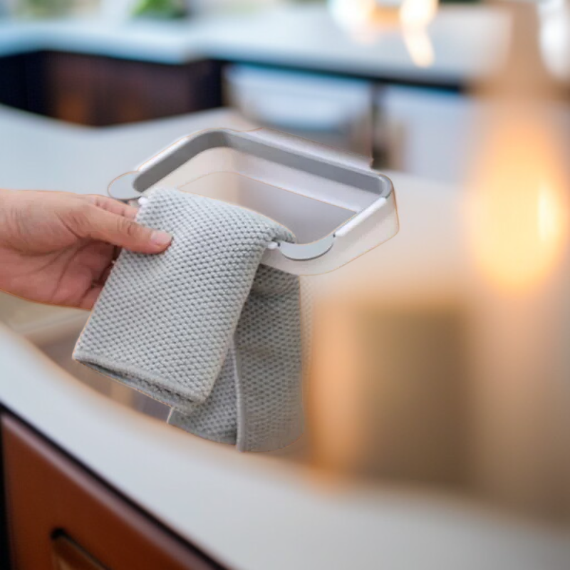 문 뒤 수납장 부착형 쓰레기통 및 봉투 걸이 세트