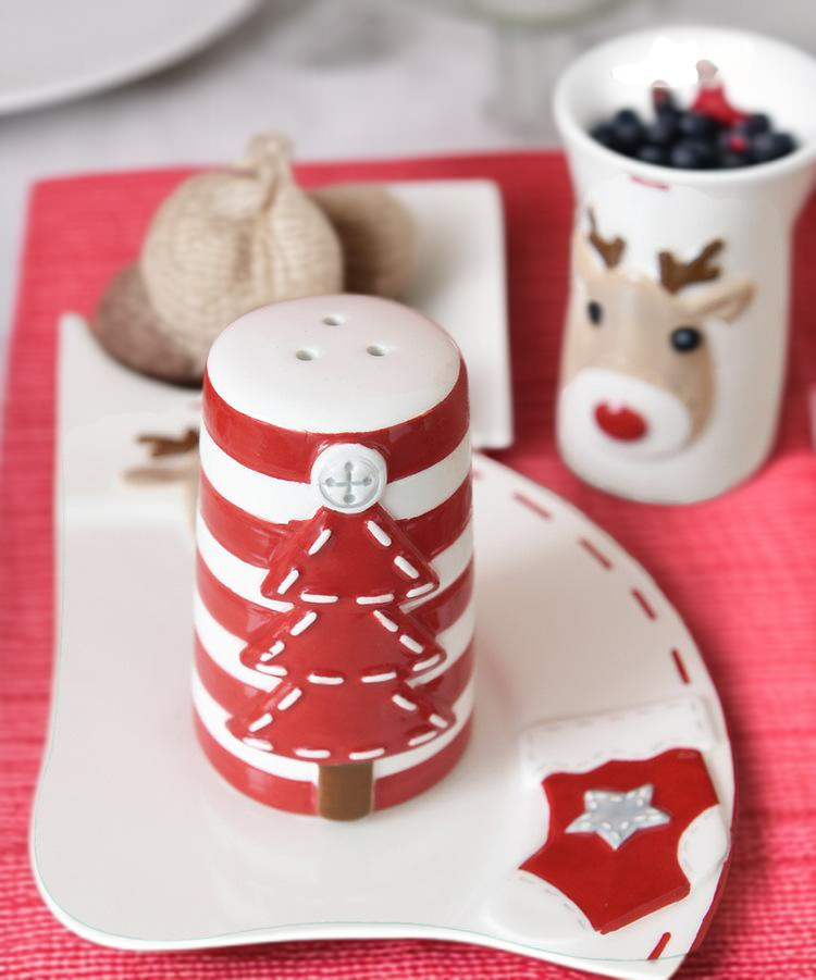 세련된 도자기 재질의 조미 수납병