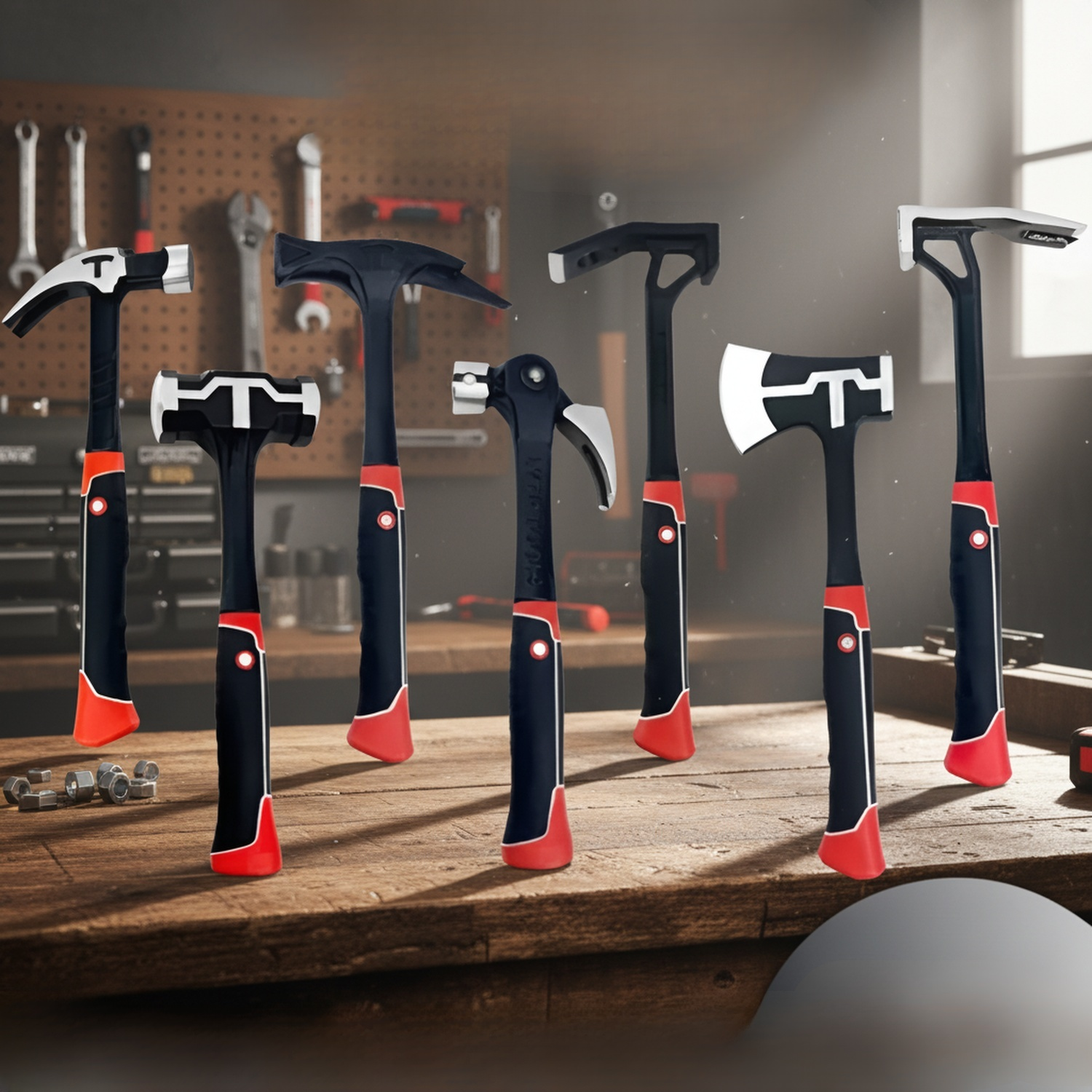 Marteau arrache-clou rotatif en acier carbone monobloc