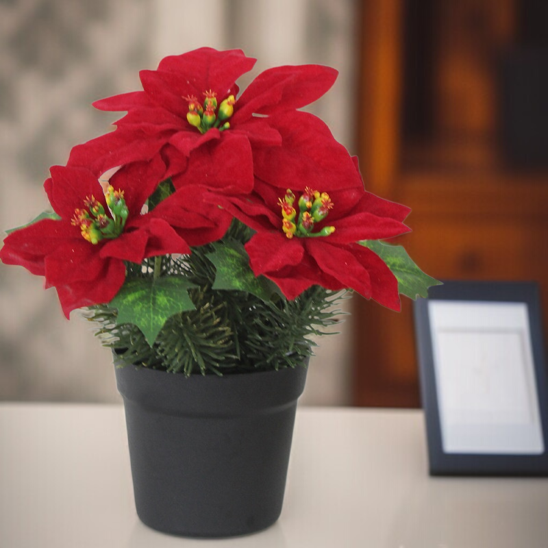 Rosa artificial de terciopelo