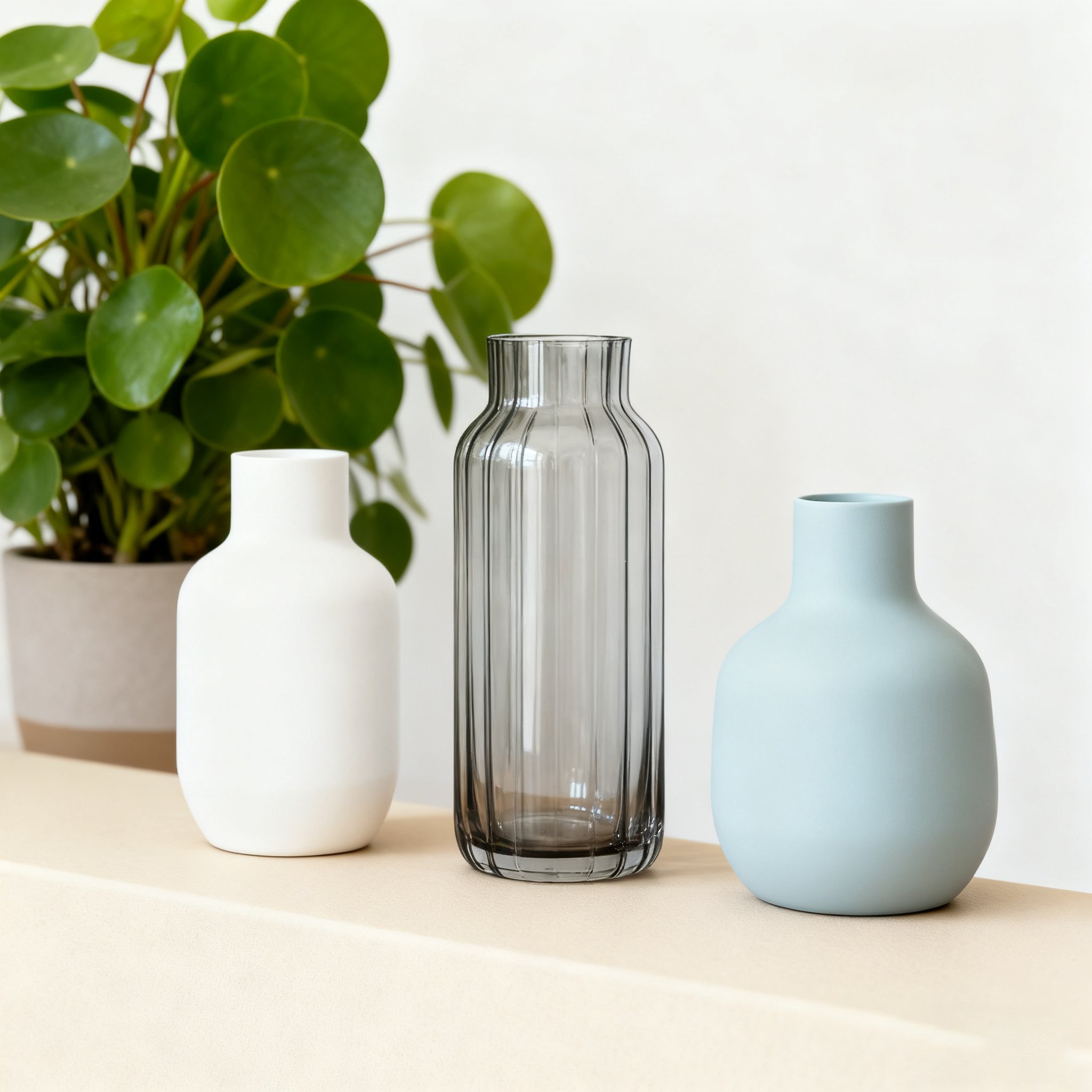 세련된 디자인의 꽃병 세트 장식품