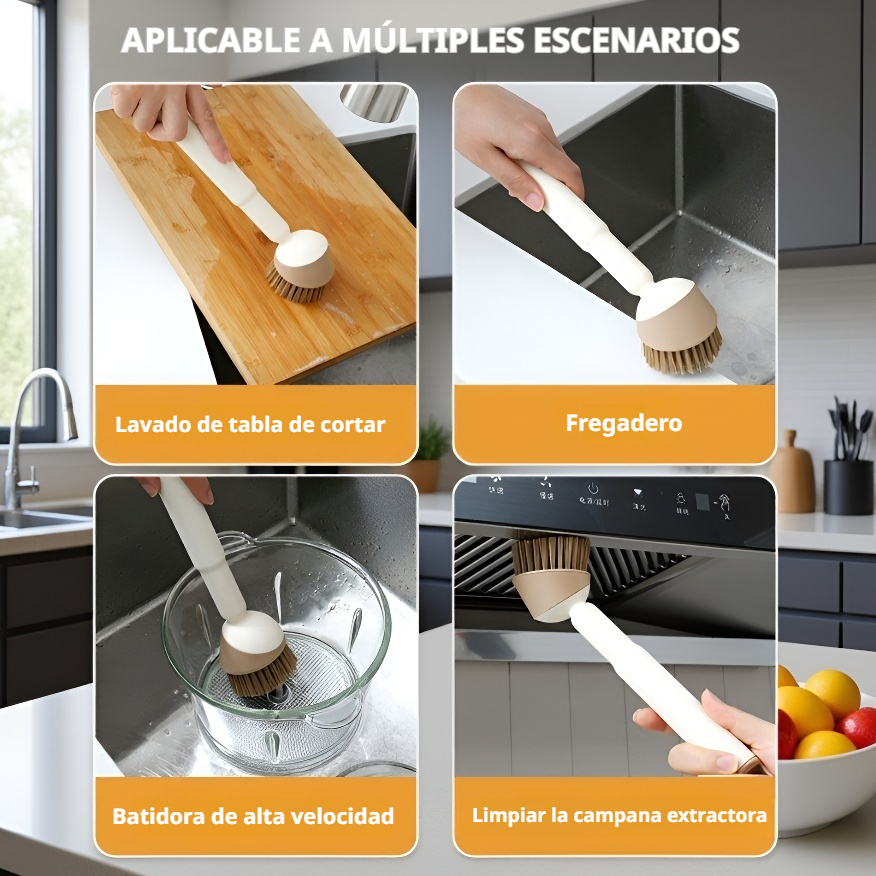 Cepillo de limpieza multifuncional de mango largo