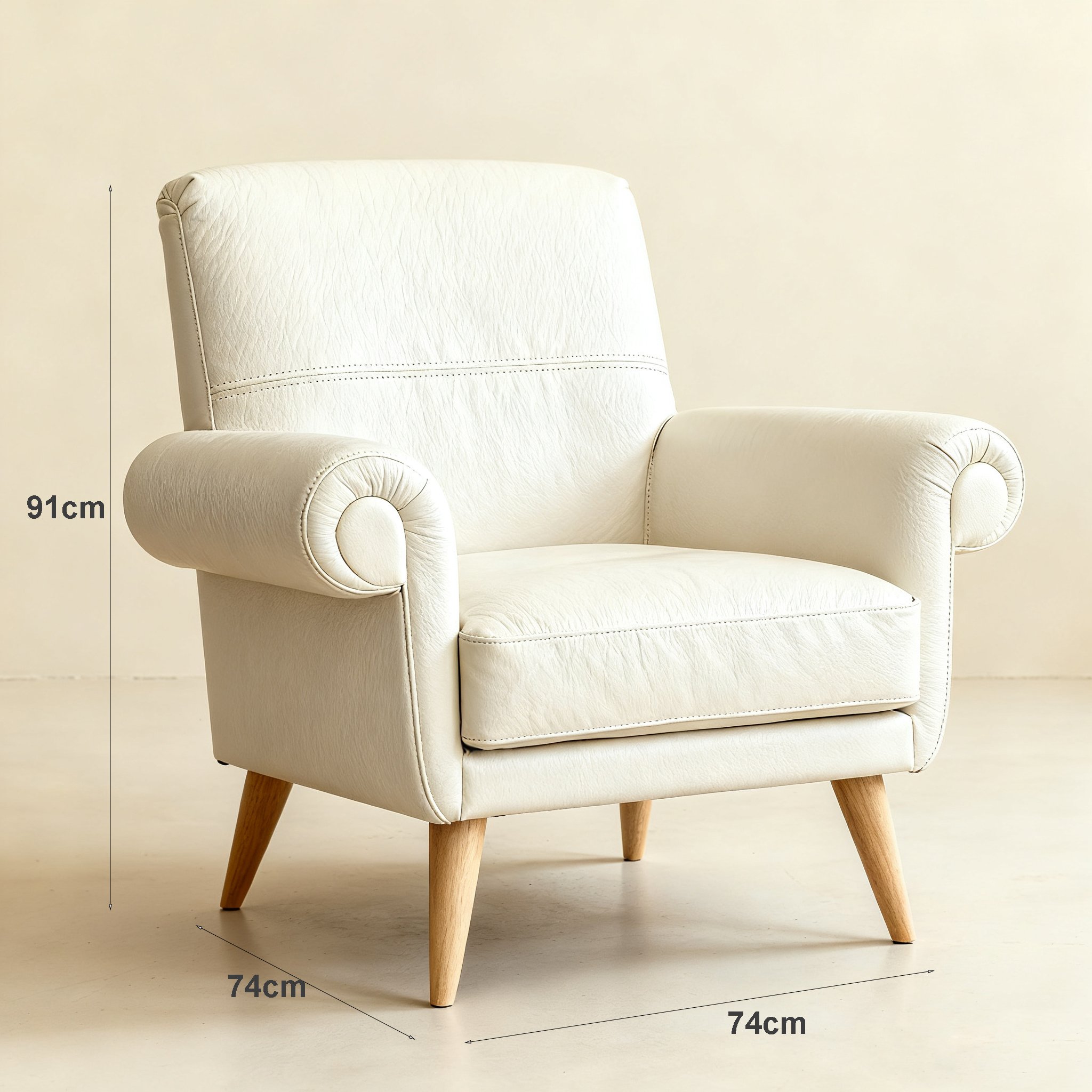 โซฟาเดี่ยวสีขาวงาช้างนั่งสบาย