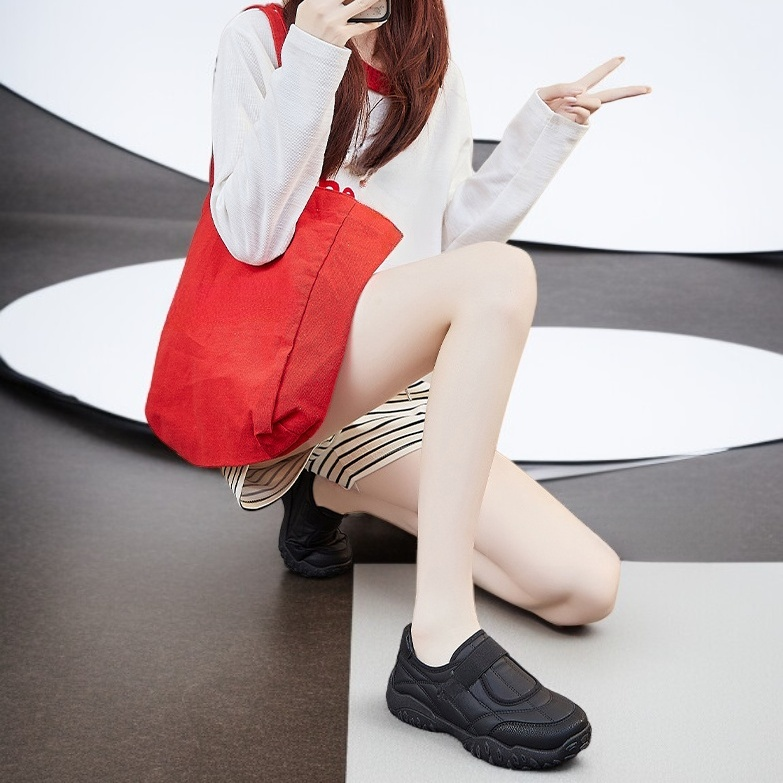 여성용 얕은 입 가벼운 두꺼운 밑창 신발