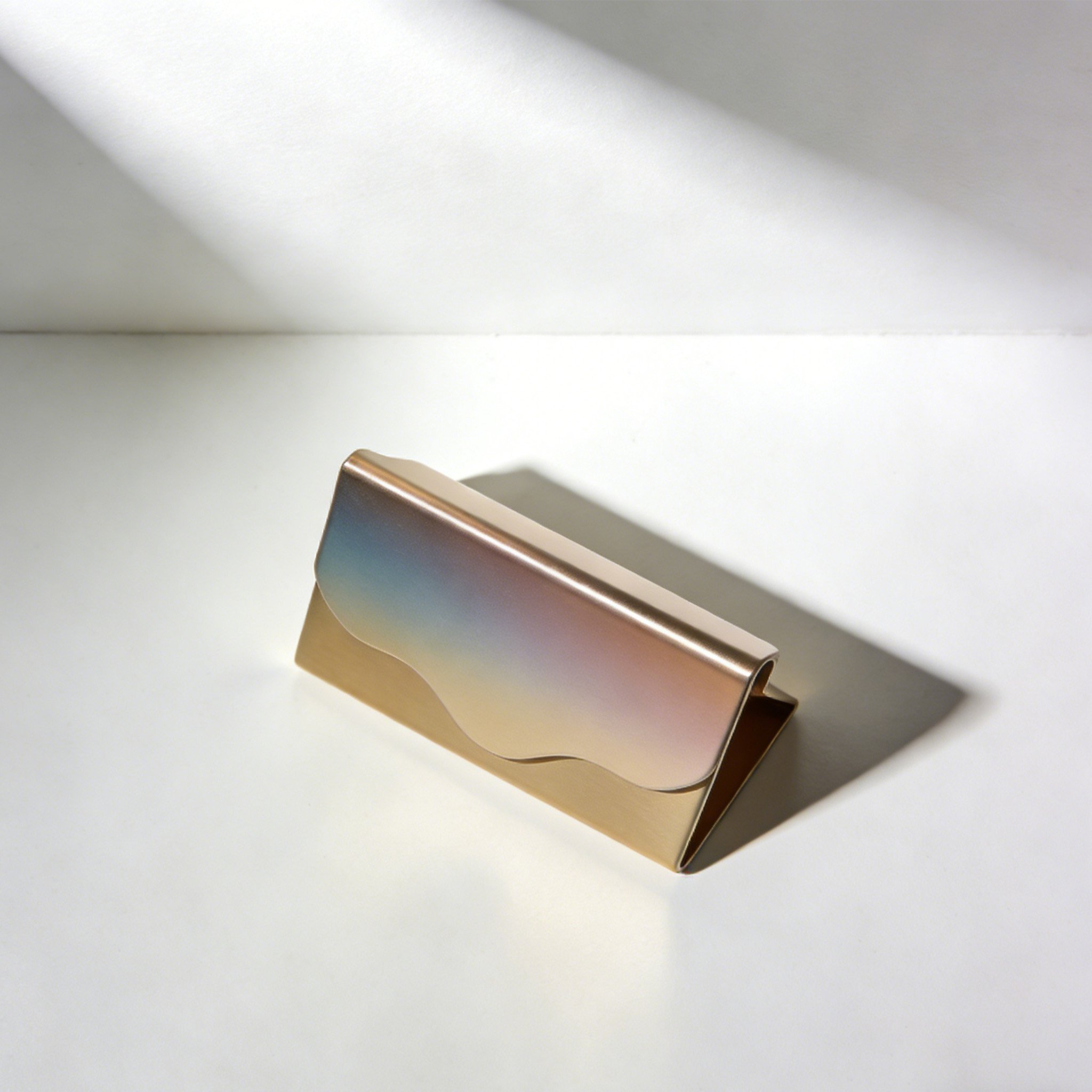 Set of 3 metal business card holders for office desk