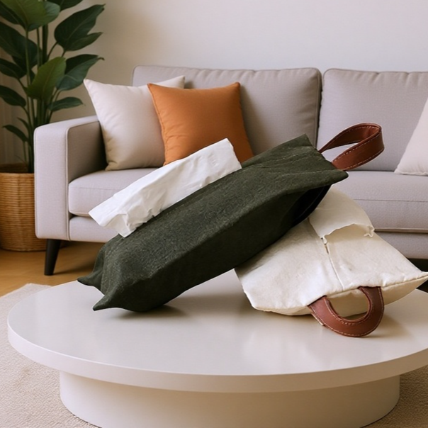 ティッシュカバー 吊り下げ  【生活感を隠す北欧風】 ティッシュケース 壁掛け キャンバス 平置き 2way 車用 キッチン 洗面所 省スペース 新生活 おしゃれ