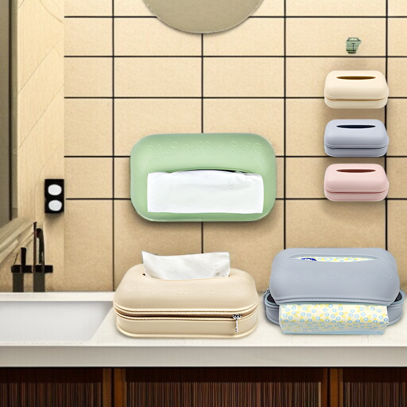 シリコンティッシュボックス 家庭用 リビングルーム コーヒーテーブル ペーパーボックス 車用 ペーパーボックス ジッパー付き 壁紙 ティッシュ収納ボックス