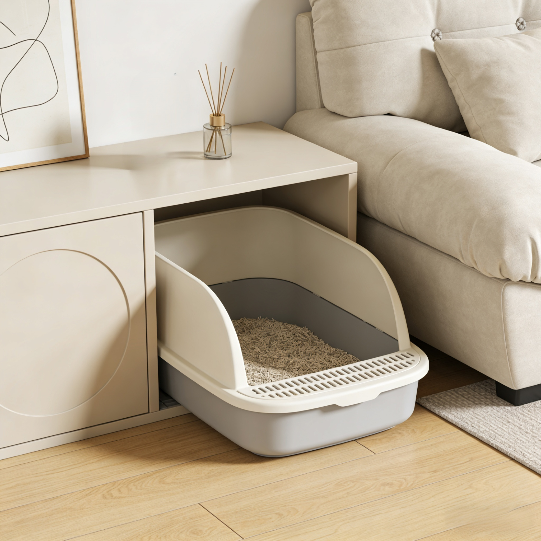 封閉式貓砂盆防臭防濺