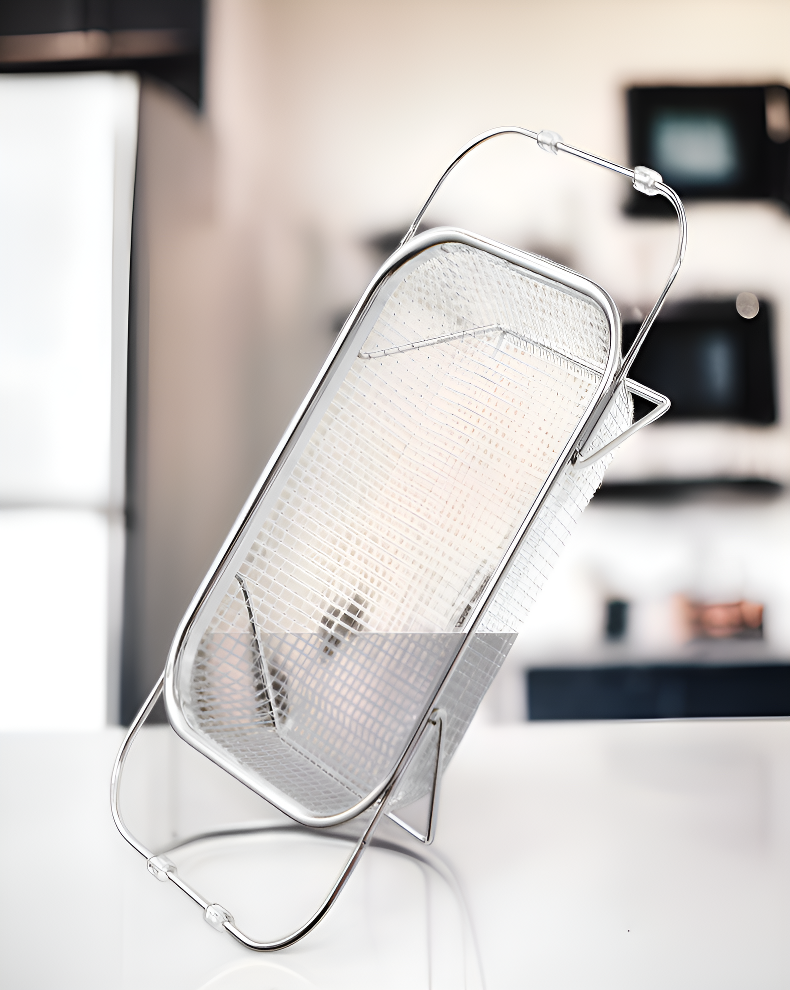 Rust-resistant stainless steel kitchen organizer basket