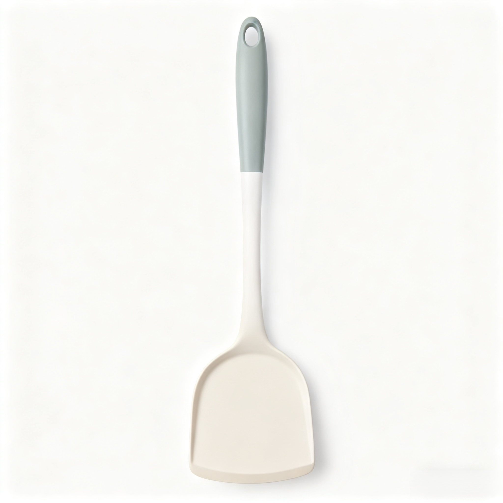 ไม้พายซิลิโคนสีเทาขาว สำหรับกระทะเทฟล่อนและใช้ในครัวเรือน