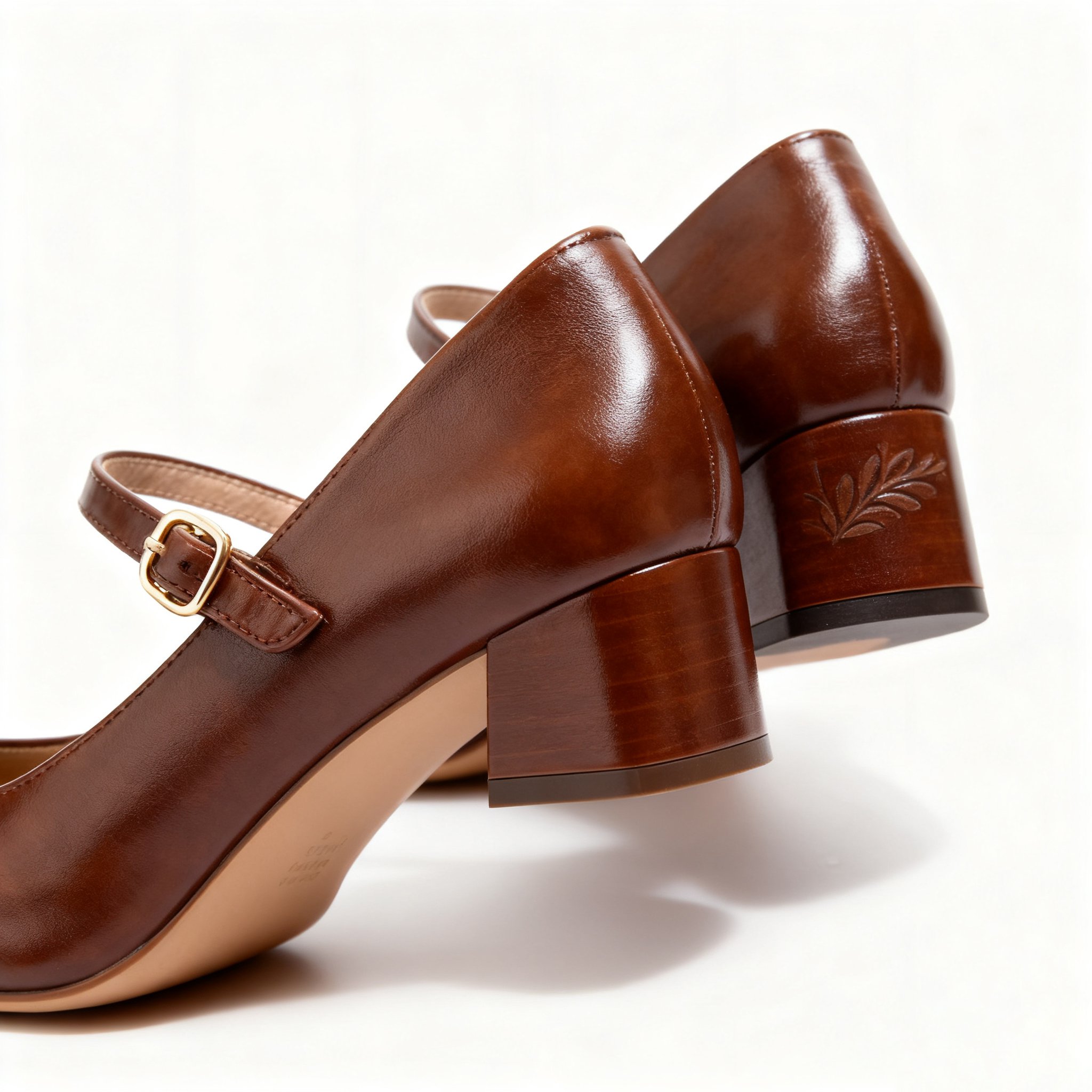 편안한 중힐 가죽 슈즈