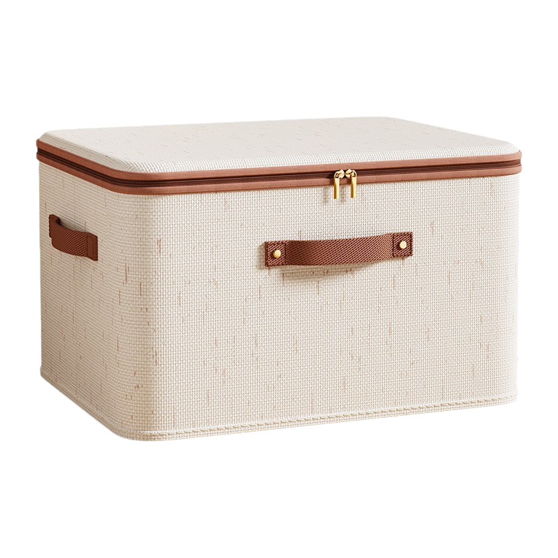 Caja organizadora de armario de gran capacidad, plegable de algodón y lino