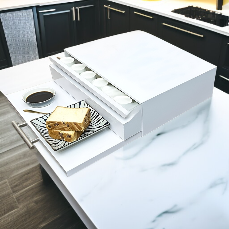 キッチン電子レンジラック吊り下げラック二層引き出しブラケットブラケット引き出し式作業台仕切りコーヒーマシン