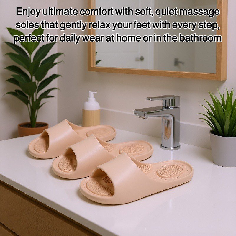 Men's and women's bathroom silent massage slippers for pregnant women