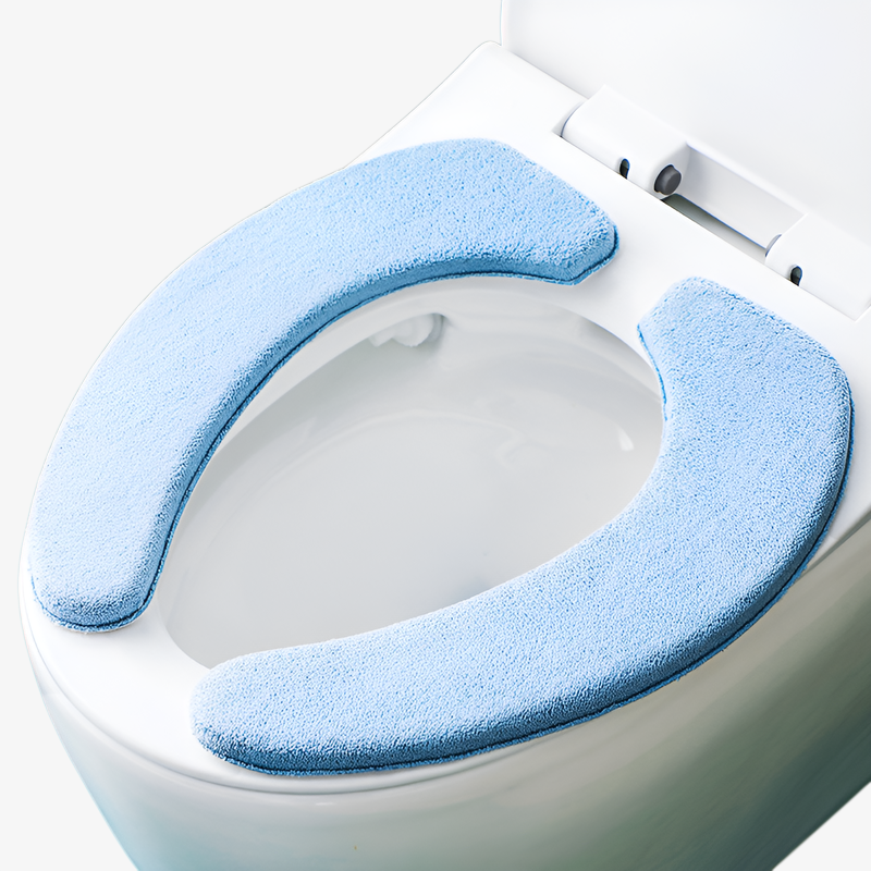 Detailansicht des Plüschmaterials am Toilettensitzbezug