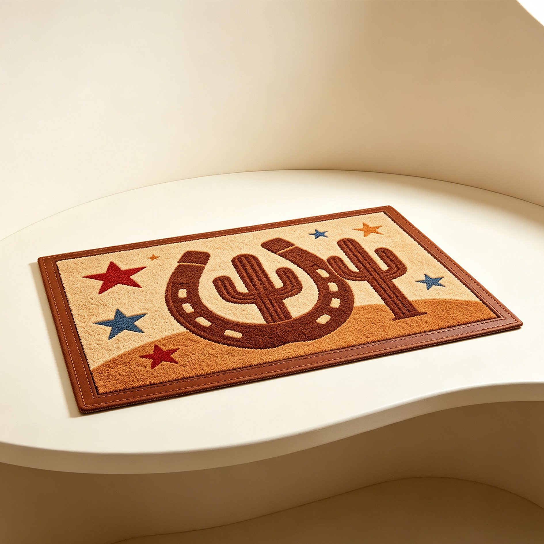 Western Cactus Horseshoe Entrance Mat