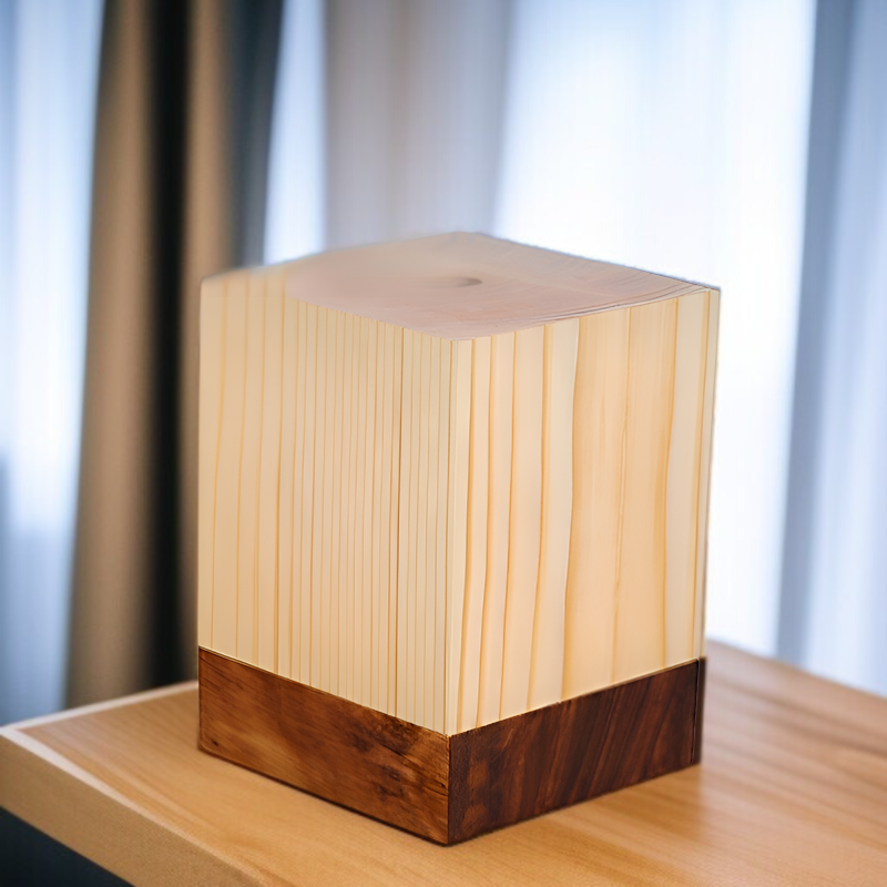 温かみのある LED ライトを備えた天然木のナイトライト。寝室、書斎、屋外キャンプ、誕生日、新築祝い、記念日、入学試験、ホリデーギフトなどに最適です。