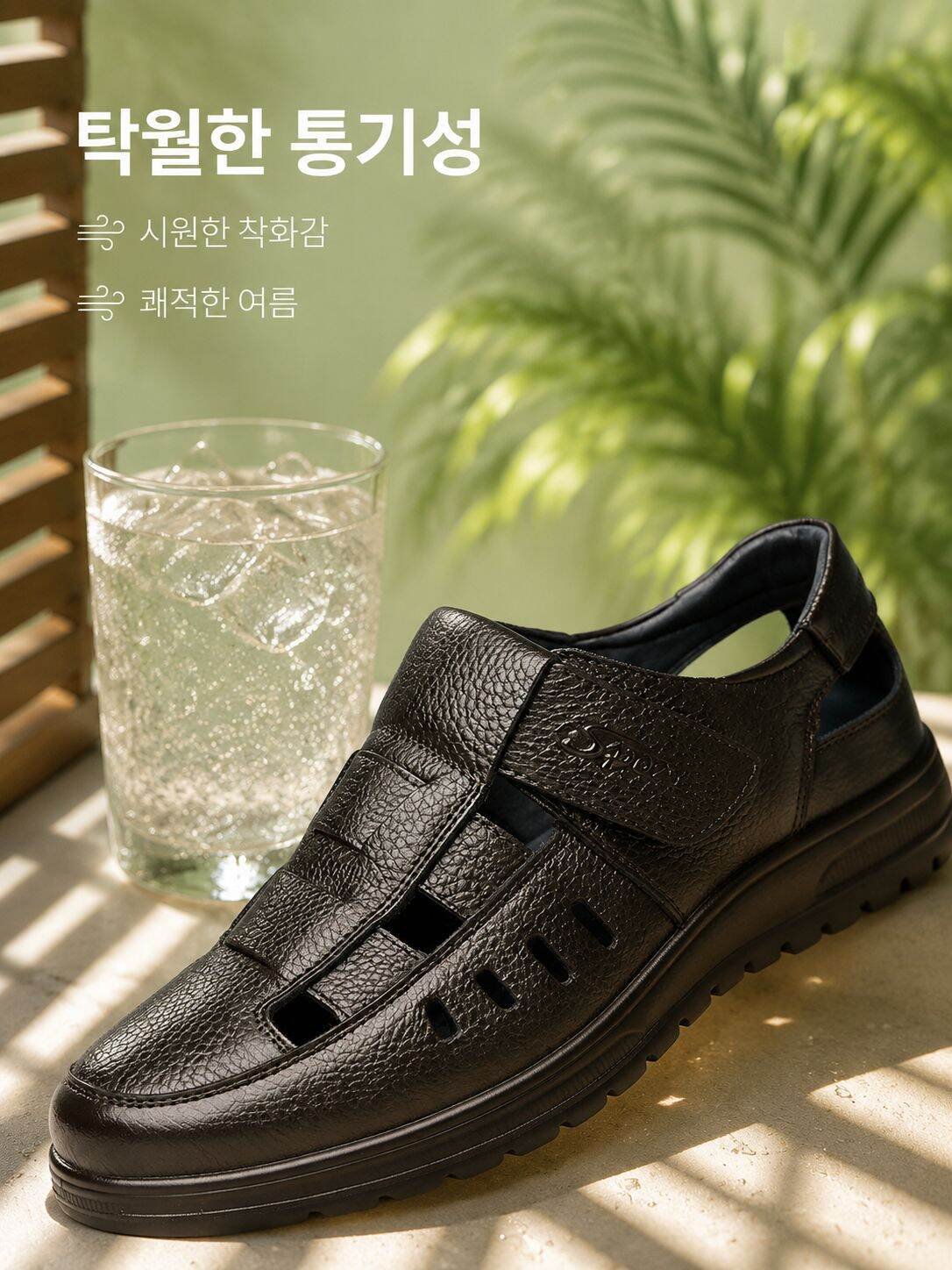 남성 여름용 경량 미끄럼 방지 통기성 샌들